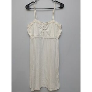 DR2 NWT Devi Designs Cream Size L Spaghetti Straps Cinched Waist Babydoll Empire
